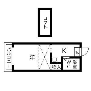 1K 間取り図