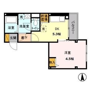 1DK 間取り図