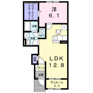 1LDK 間取り図