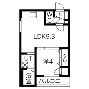 1LDK 間取り図