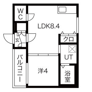 1LDK 間取り図