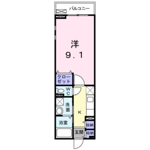 1K 間取り図