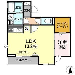 1LDK 間取り図