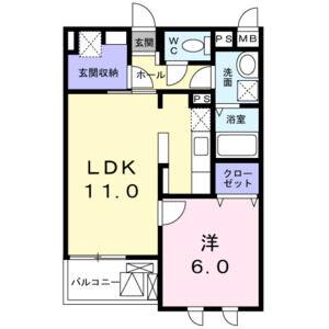 1LDK 間取り図