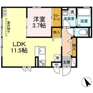 1LDK 間取り図