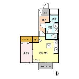 1DK 間取り図
