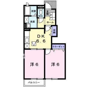 2DK 間取り図