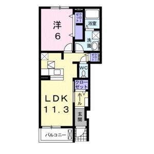 1LDK 間取り図