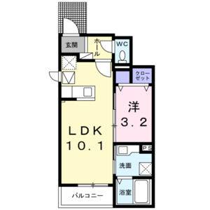 1LDK 間取り図