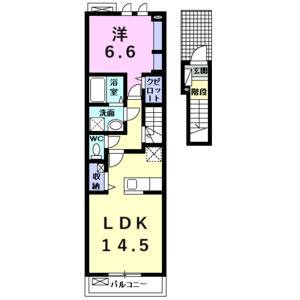 1LDK 間取り図