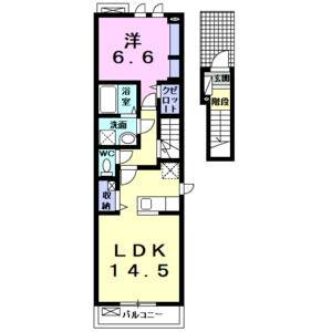 1LDK 間取り図