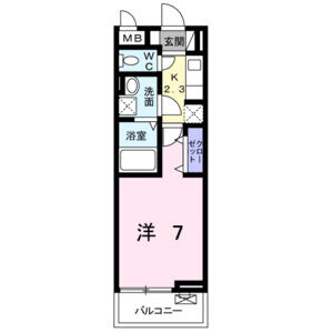 1K 間取り図