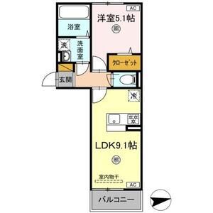1LDK 間取り図