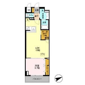 1LDK 間取り図