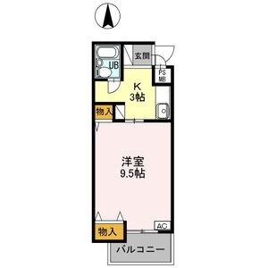 1K 間取り図