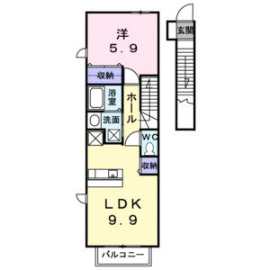 1LDK 間取り図