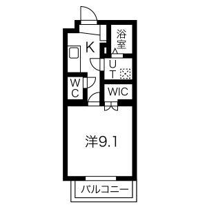 1K 間取り図