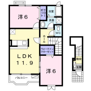 2LDK 間取り図