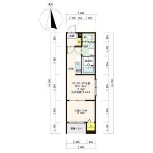 1DK 間取り図