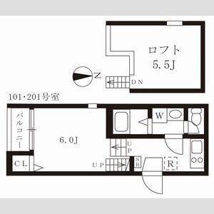 1K 間取り図