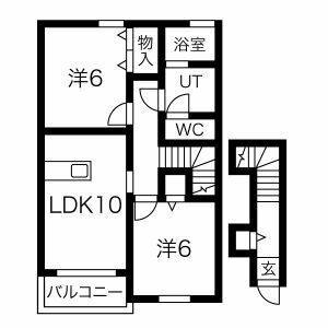 2LDK 間取り図