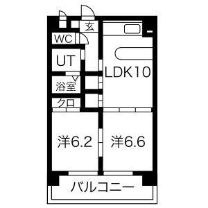 2LDK 間取り図
