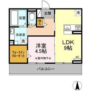 1LDK 間取り図