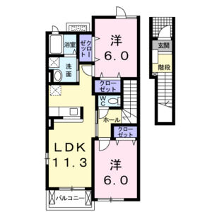 2LDK 間取り図