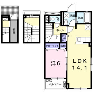 1LDK 間取り図