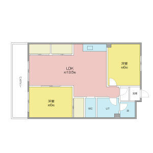 2LDK 間取り図