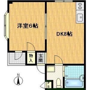 1DK 間取り図