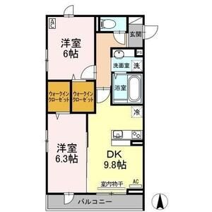 2DK 間取り図