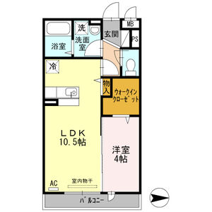 1LDK 間取り図