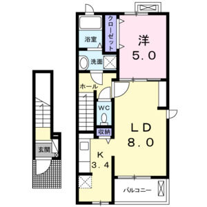 1LDK 間取り図