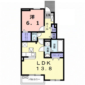 1LDK 間取り図