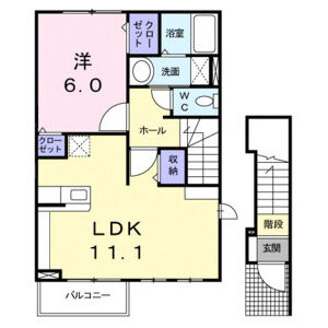 1LDK 間取り図