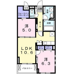 2LDK 間取り図