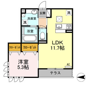 1LDK 間取り図