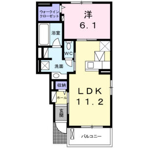 1LDK 間取り図