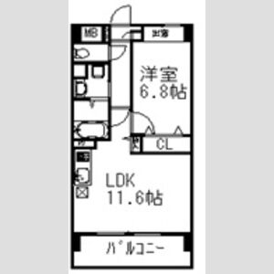 1LDK 間取り図