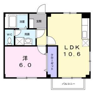 1LDK 間取り図