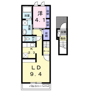 1LDK 間取り図
