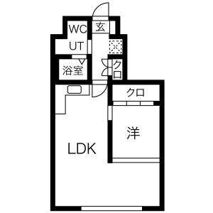 1LDK 間取り図