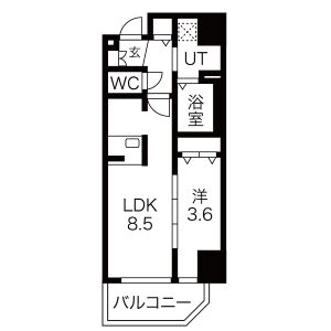 1K 間取り図