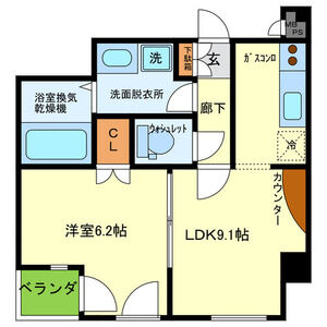 1LDK 間取り図
