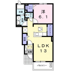 1LDK 間取り図