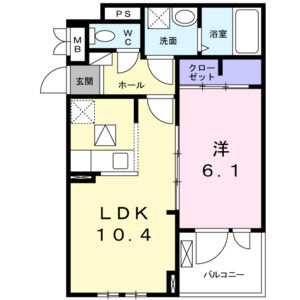 1LDK 間取り図