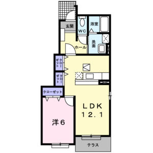1LDK 間取り図