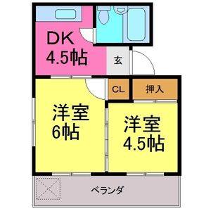 2DK 間取り図