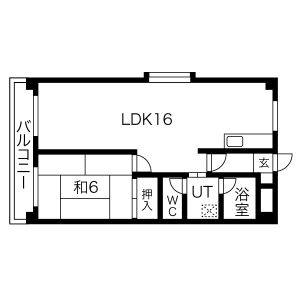 1LDK 間取り図